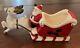Vintage Holt Howard Christmas Planter Santa In Sleigh With Reindeer Htf Euc