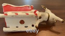 VINTAGE HOLT HOWARD CHRISTMAS PLANTER SANTA IN SLEIGH With REINDEER HTF EUC
