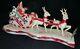 Vintage Japanese Styrofoam Christmas Decoration Santa In Sleigh Withreindeer