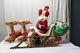Vintage Judith Santa 2 Reindeer Sleigh/sled Blow Mold Outdoor Christmas Decor