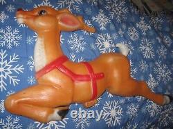 VINTAGE RUDOLPH Reindeer Blow Mold Empire Christmas 35''-36 For Santa's Sleigh