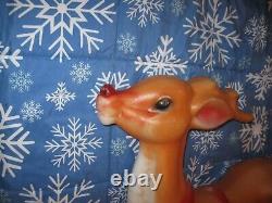 VINTAGE RUDOLPH Reindeer Blow Mold Empire Christmas 35''-36 For Santa's Sleigh