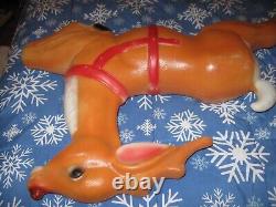 VINTAGE RUDOLPH Reindeer Blow Mold Empire Christmas 35''-36 For Santa's Sleigh