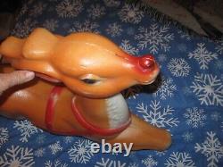 VINTAGE RUDOLPH Reindeer Blow Mold Empire Christmas 35''-36 For Santa's Sleigh