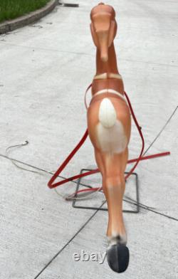 VINTAGE Reindeer Blow Mold EMPIRE CHRISTMAS 35''-36 For Santa's Sleigh with Stand
