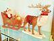 Vintage Santa Reindeer Sleigh Musical Animated Illuminated 90s Large Display