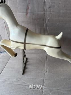 VINTAGE UNION CHRISTMAS REINDEER LIGHT UP HARD BLOW MOLDS RARE SANTA Sleigh D