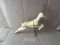 VINTAGE UNION CHRISTMAS REINDEER LIGHT UP HARD BLOW MOLDS RARE SANTA Sleigh D