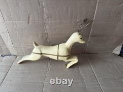 VINTAGE UNION CHRISTMAS REINDEER LIGHT UP HARD BLOW MOLDS RARE SANTA Sleigh E