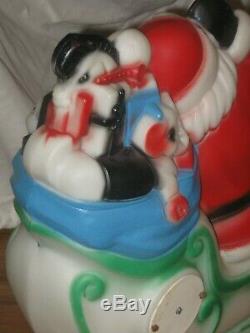 VINTAGE small Empire reindeer & santa's sleigh blow mold
