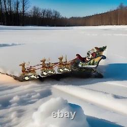 VTGV Kirkland Signature Santa Sleigh And Reindeer Christmas Decoration Withbox