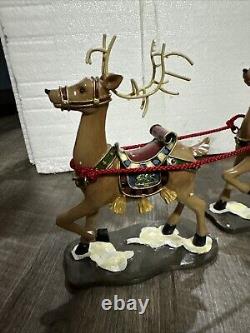 VTGV Kirkland Signature Santa Sleigh And Reindeer Christmas Decoration Withbox