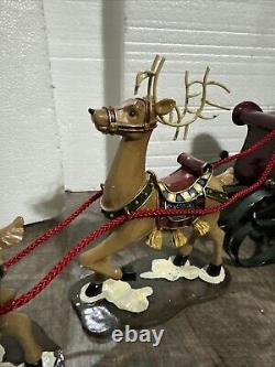 VTGV Kirkland Signature Santa Sleigh And Reindeer Christmas Decoration Withbox