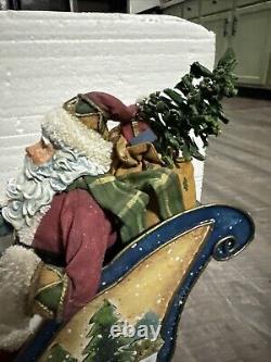 VTGV Kirkland Signature Santa Sleigh And Reindeer Christmas Decoration Withbox