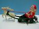 Vtg. 1940's 8 Wind Up Celluloid Santa & Reindeer On Sled Original Key Japan