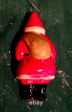 VTG 1940's XMAS THIN CELLULOID PLASTIC SANTA SLEIGH 6 REINDEER JAPAN ORNAMENTS