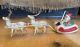 Vtg 1940's Xmas Thin Celluloid Plastic Santa Sleigh Reindeer Japan Display