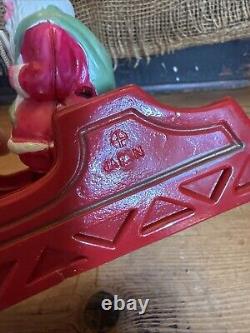 VTG 1940's XMAS THIN CELLULOID PLASTIC SANTA SLEIGH REINDEER JAPAN Display