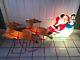 Vtg 1977 Empire 24 Santa Sleigh Toys (2) 23 Reindeers W Stands Blow Mold Cords