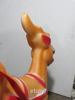 VTG 1977 Empire 24 Reindeer for Santa Claus in Sleigh & Presents Blow Mold