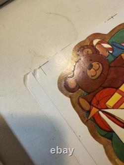 VTG 1982 PECK Santas Sleigh & Reindeer 6' Velvety Flocked Die Cut NOS Uncut Rare