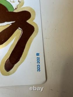 VTG 1982 PECK Santas Sleigh & Reindeer 6' Velvety Flocked Die Cut NOS Uncut Rare