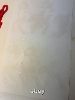 VTG 1982 PECK Santas Sleigh & Reindeer 6' Velvety Flocked Die Cut NOS Uncut Rare