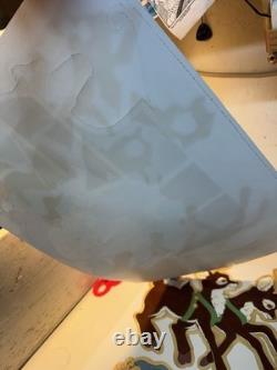 VTG 1982 PECK Santas Sleigh & Reindeer 6' Velvety Flocked Die Cut NOS Uncut Rare