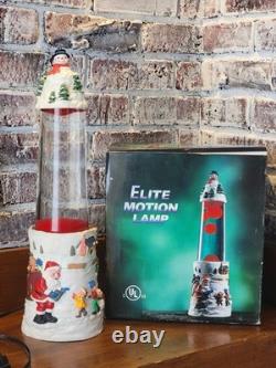 VTG 1990s CHRISTMAS Elite RED LAVA MOTION LAMP Santa+Sleigh+Snowman+Reindeer 18