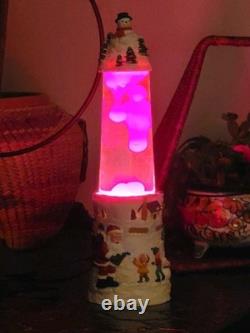 VTG 1990s CHRISTMAS Elite RED LAVA MOTION LAMP Santa+Sleigh+Snowman+Reindeer 18