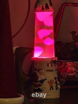 VTG 1990s CHRISTMAS Elite RED LAVA MOTION LAMP Santa+Sleigh+Snowman+Reindeer 18
