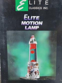 VTG 1990s CHRISTMAS Elite RED LAVA MOTION LAMP Santa+Sleigh+Snowman+Reindeer 18