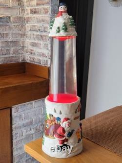 VTG 1990s CHRISTMAS Elite RED LAVA MOTION LAMP Santa+Sleigh+Snowman+Reindeer 18