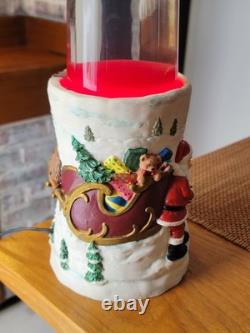 VTG 1990s CHRISTMAS Elite RED LAVA MOTION LAMP Santa+Sleigh+Snowman+Reindeer 18
