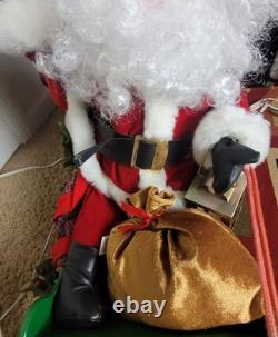 VTG 1993 Santa's Best Animated Christmas Reindeer Sleigh Working. SEE VIDEO