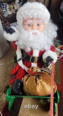 VTG 1993 Santa's Best Animated Christmas Reindeer Sleigh Working. SEE VIDEO