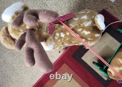 VTG 1993 Santa's Best Animated Christmas Reindeer Sleigh Working. SEE VIDEO