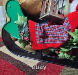 VTG 1993 Santa's Best Animated Christmas Reindeer Sleigh Working. SEE VIDEO