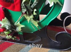 VTG 1993 Santa's Best Animated Christmas Reindeer Sleigh Working. SEE VIDEO