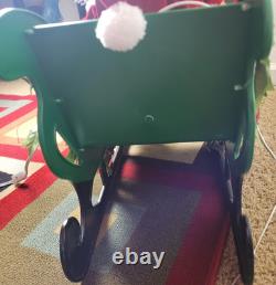 VTG 1993 Santa's Best Animated Christmas Reindeer Sleigh Working. SEE VIDEO