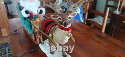 VTG 1998 Special Times Animated Reindeer and Santa in Sleigh in Original Box