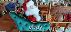 VTG 1998 Special Times Animated Reindeer and Santa in Sleigh in Original Box
