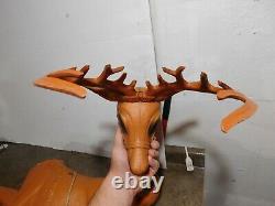 VTG 36 Poloron Santa's Christmas Reindeer Deer For Sleigh Blow Mold Yard Decor