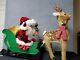 Vtg Animated Santa's Best Reindeer & Santa Claus Sleigh Lights Up Works Great
