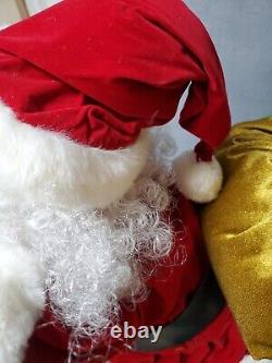 VTG Animated Santa's Best Reindeer & Santa Claus Sleigh Lights Up Works Great