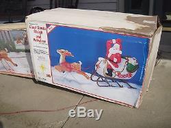 VTG EMPIRE SANTA WithSLEIGH AND 8 REINDEER PLASTIC BLOWMOLDS WithBOXES
