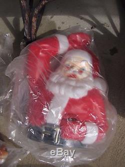 VTG EMPIRE SANTA WithSLEIGH AND 8 REINDEER PLASTIC BLOWMOLDS WithBOXES