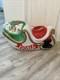 Vtg General Foam Santa's Reindeer Sleigh/sled Christmas Blow Mold Yard Decor