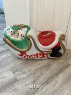 VTG General Foam Santa's Reindeer Sleigh/Sled Christmas Blow Mold Yard Decor
