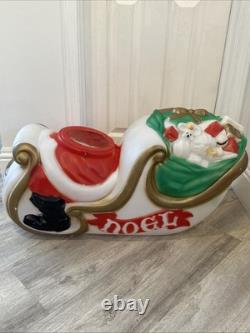 VTG General Foam Santa's Reindeer Sleigh/Sled Christmas Blow Mold Yard Decor